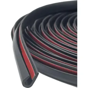 Door Edge Guards Self Adhesive Rubber U  Edge Trim Metal Edge Protection Guard for   Doors, Hatches, Lockers, Panels (5Ft, Black)