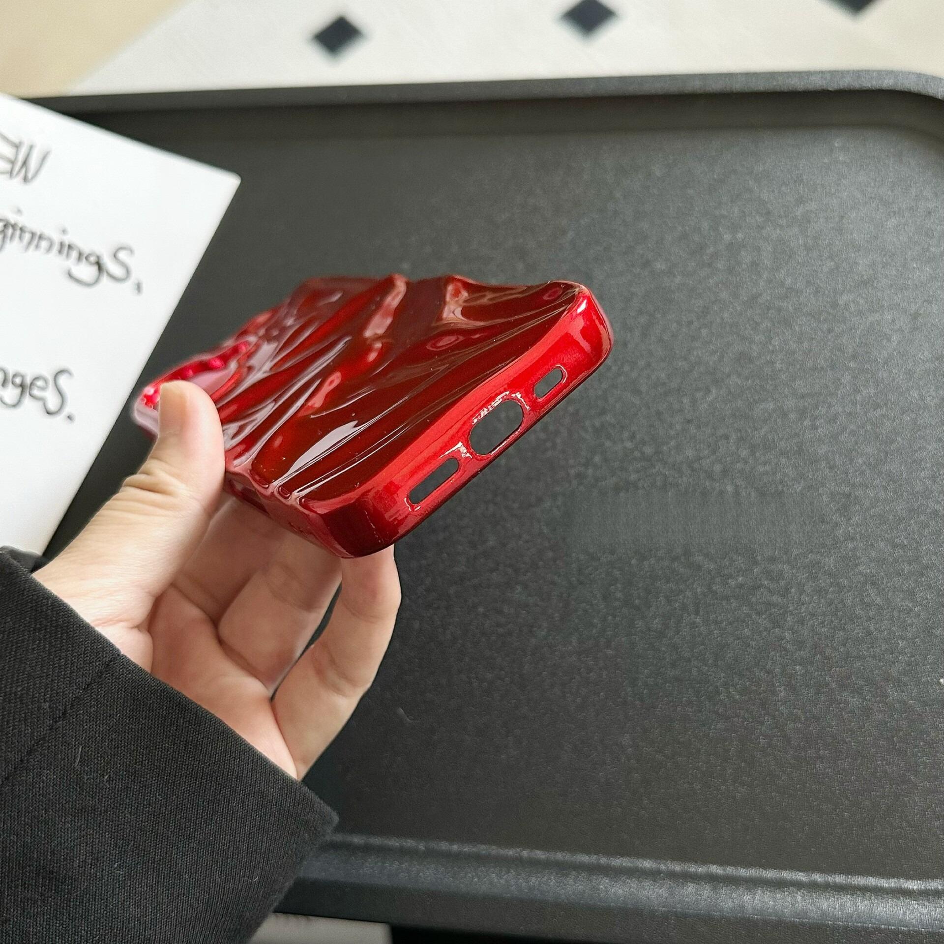 (Case & Nova.) 3D Wavy Ripple Glossy Phone Case, Compatible with iPhone 17 Pro Max, 16, 15, 14, 13, Luxury Shockproof Protective Cover junk