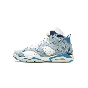 Air Jordan 6 Retro GS "Washed Denim" Athletic Sports Shoe, DM9045-100, Stylish Sneaker for Casual Footwear