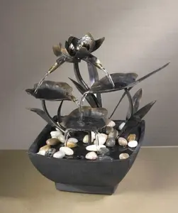 Cadono Metal Leaves Tabletop Fountain