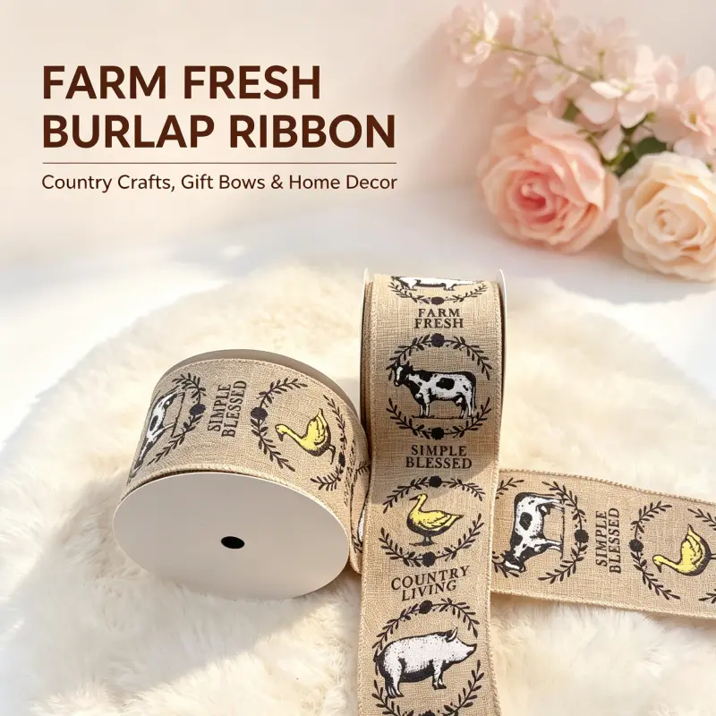Blue & Green Buffalo Check Plaid Fabric Ribbon Roll - 10Y Decorative Ribbon for Wedding Party, Gift Wrapping, DIY Crafts