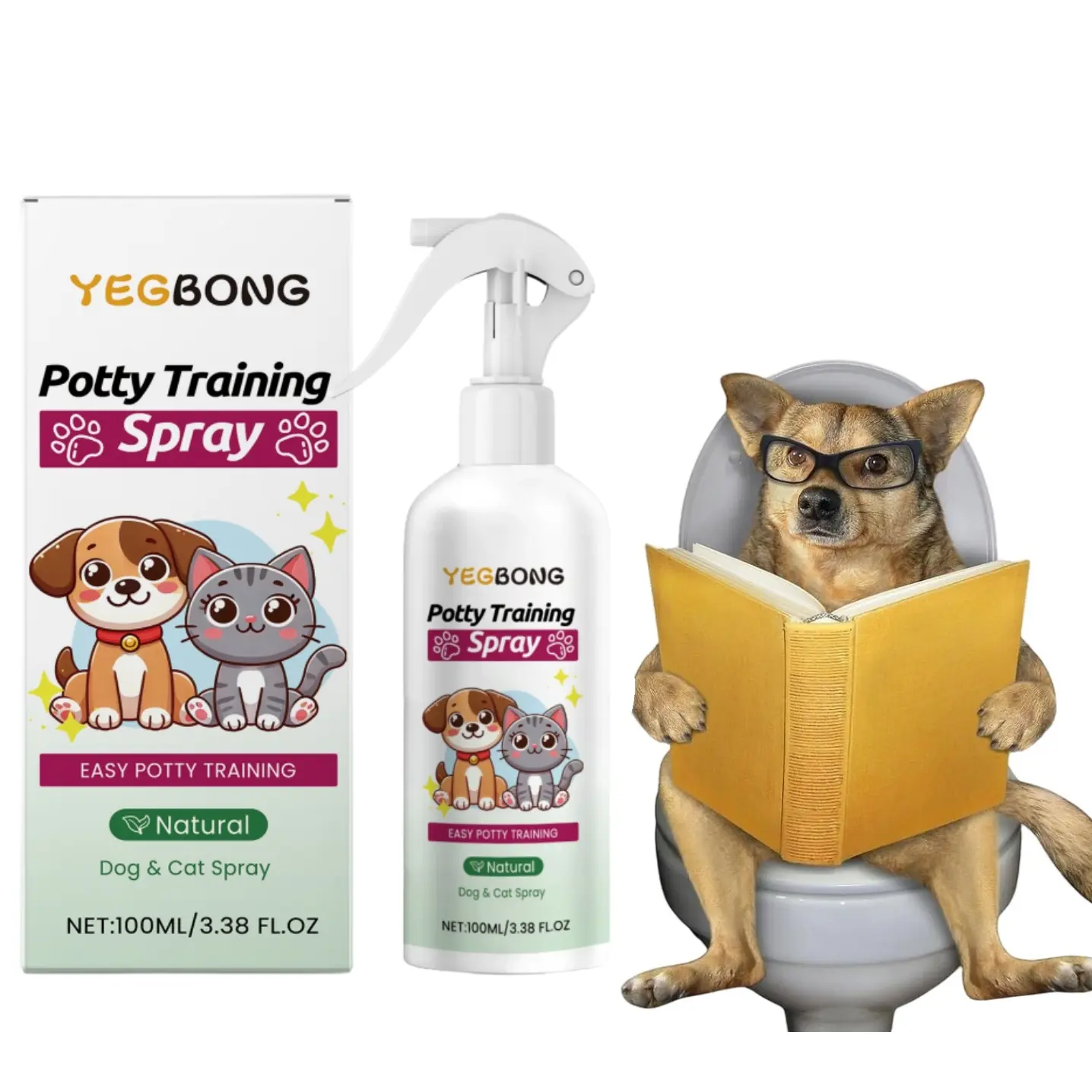 Pet Urinal Training Aid Spray for Dogs & Cats, Indoor Outdoor Use, Puppy Training Tools, Pet Behavior Training Tool, Ideal Christmas Gift for Pets