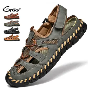 GREKS Mens Breathable Sandals - Outdoor Hiking Athletic Sports Sandals - Fisherman Beach Shoes with Closed Toe-Outdoor Footwear Hikingsandals