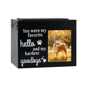 Pet Memorial Urns for Dog or Cat Ashes, Personalised Cremation Urns  Wooden Cremation Urns with Photo Frame, Memorial Keepsake Box, Loss Remembrance Gift