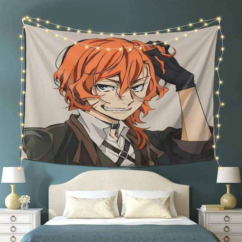 Chuuya Nakahara Anime Wall Tapestry - Large Horizontal Polyester Hanging Decor for Living Room, Bedroom, Office & Parties - Vibrant Anime Art Print, No Installation Needed, Anime Wall Art, Party Backdrop, Modern Japanese Style Decoration tiktokshopbacktos