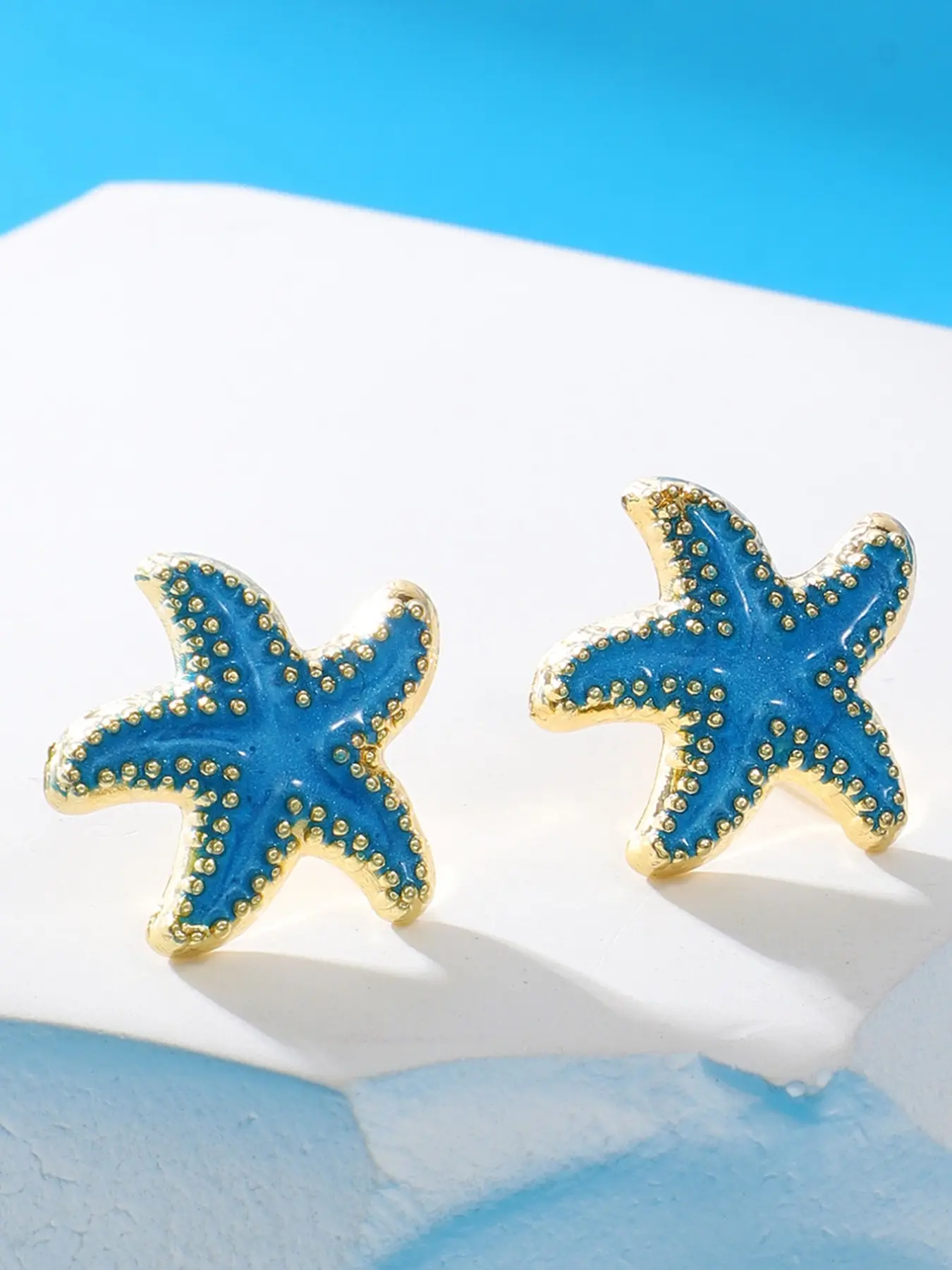 Starfish Design Stud Earrings, Fashionable Beachy Earrings for Women & Girls, Trendy All-match & Exquisite Jewelry for Birthday Gift