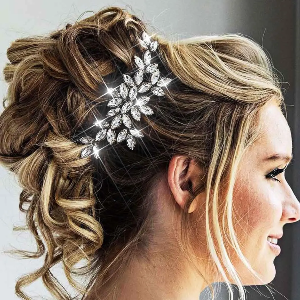 Rhinestone Bridal Hair Comb Prom Wedding Accessories Piece For Bride (silver)