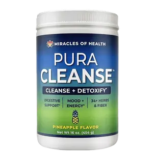 MIRACLES OF HEALTH Pura Cleanse Pineapple Natural Gut Health Optimum Fiber Supplement for Digestive Support & Detoxification