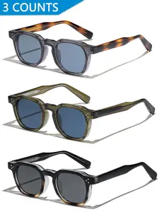 Unisex Vintage Trendy Tortoiseshell Sunglasses, Retro Outdoor Large Size Square Frame Sunglasses, Fashionable Sunglasses for Men & Women for Everyday Use