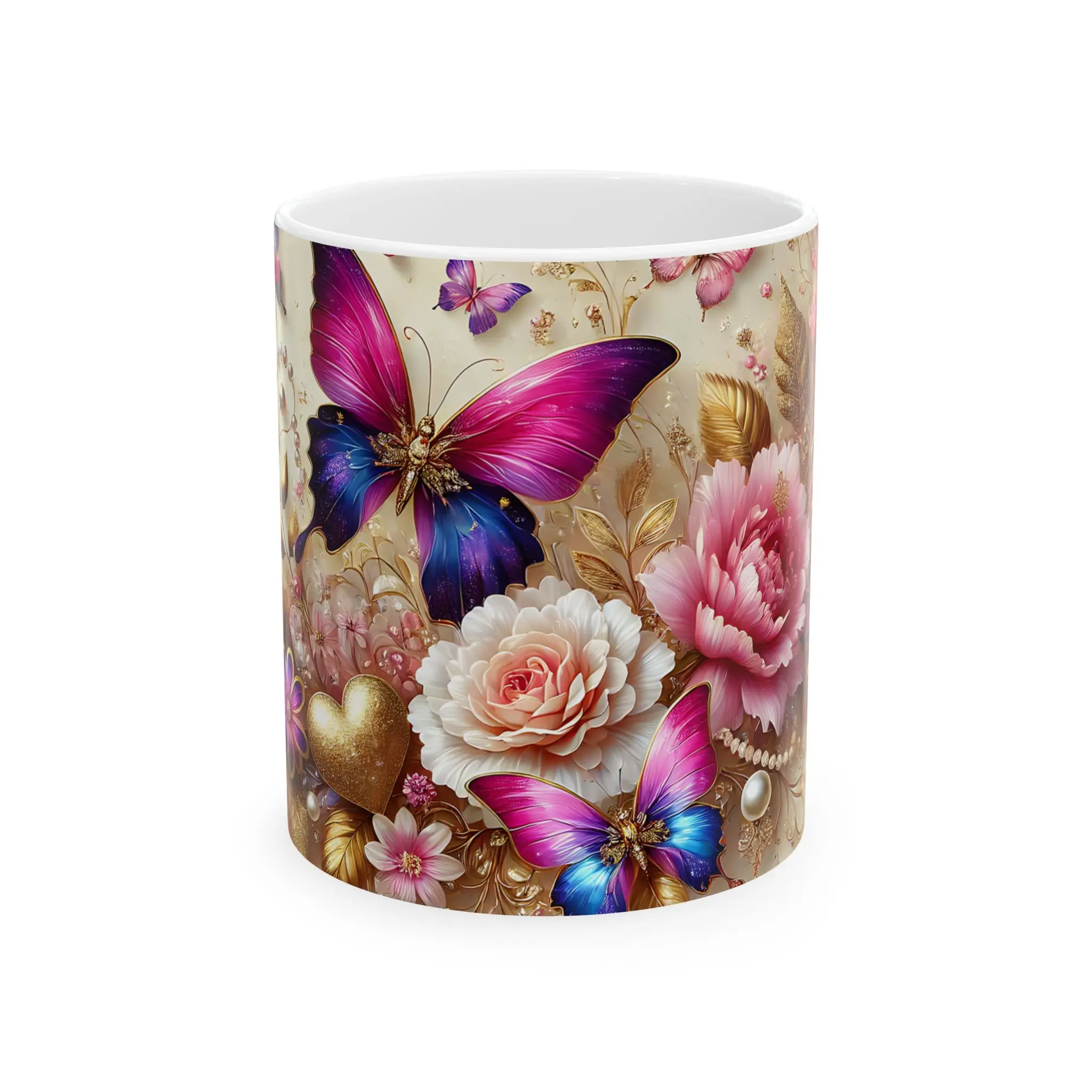 Floral Butterfly Ceramic Mug