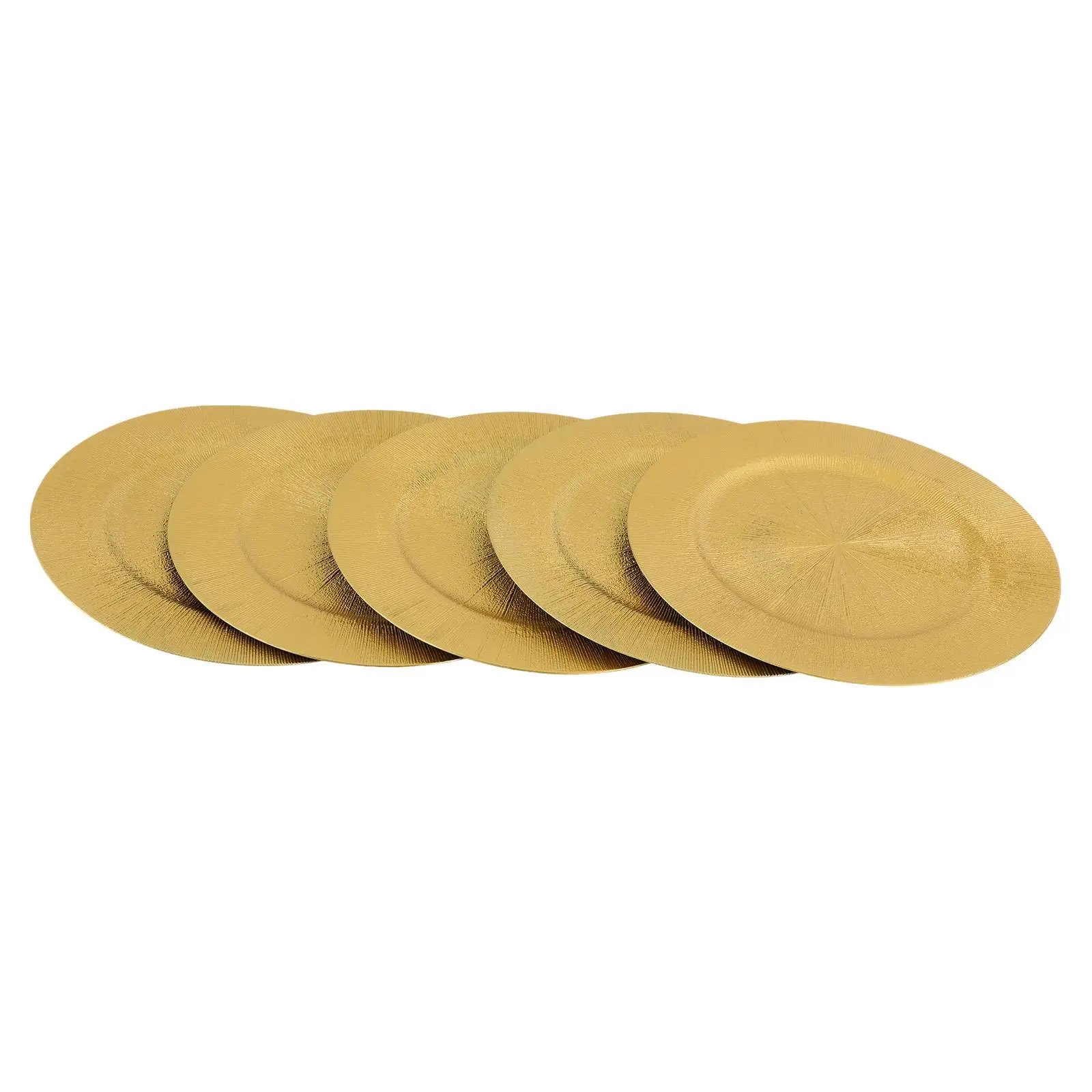 13in Diameter Disposable Gold Rim Plastic Decorative Charger Plates Set (100Pcs) - Kitchenware Party Tableware Supplies for Wedding, Baby Shower, Restaurant, Hotel Table Decor, Disposable Plates Set, Gold Rim Plates