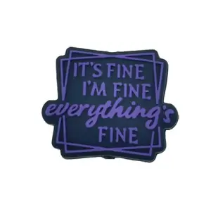It’s Fine, I’m fine, Everything’s Fine silicone focal bead black purple