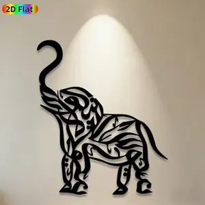 1pc Elephant Metal Wall Art, Abstract Elephant Statue Mural, Ideal Gift for New Year, Christmas, Animal Decor Enthusiasts, Rust-Resistant Metal Wall Decor Wall Sculptures, Perfect for Indoor Wall & Outdoor Fence, Elephant Art Enthusiasts