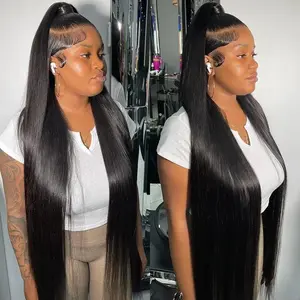 HD Lace Frontal Wig 13x4 13x6 Straight Lace Front Wig Human Hair Wigs For Women 180% Density Pre Plucked With Natural Hair Natural Black Wig