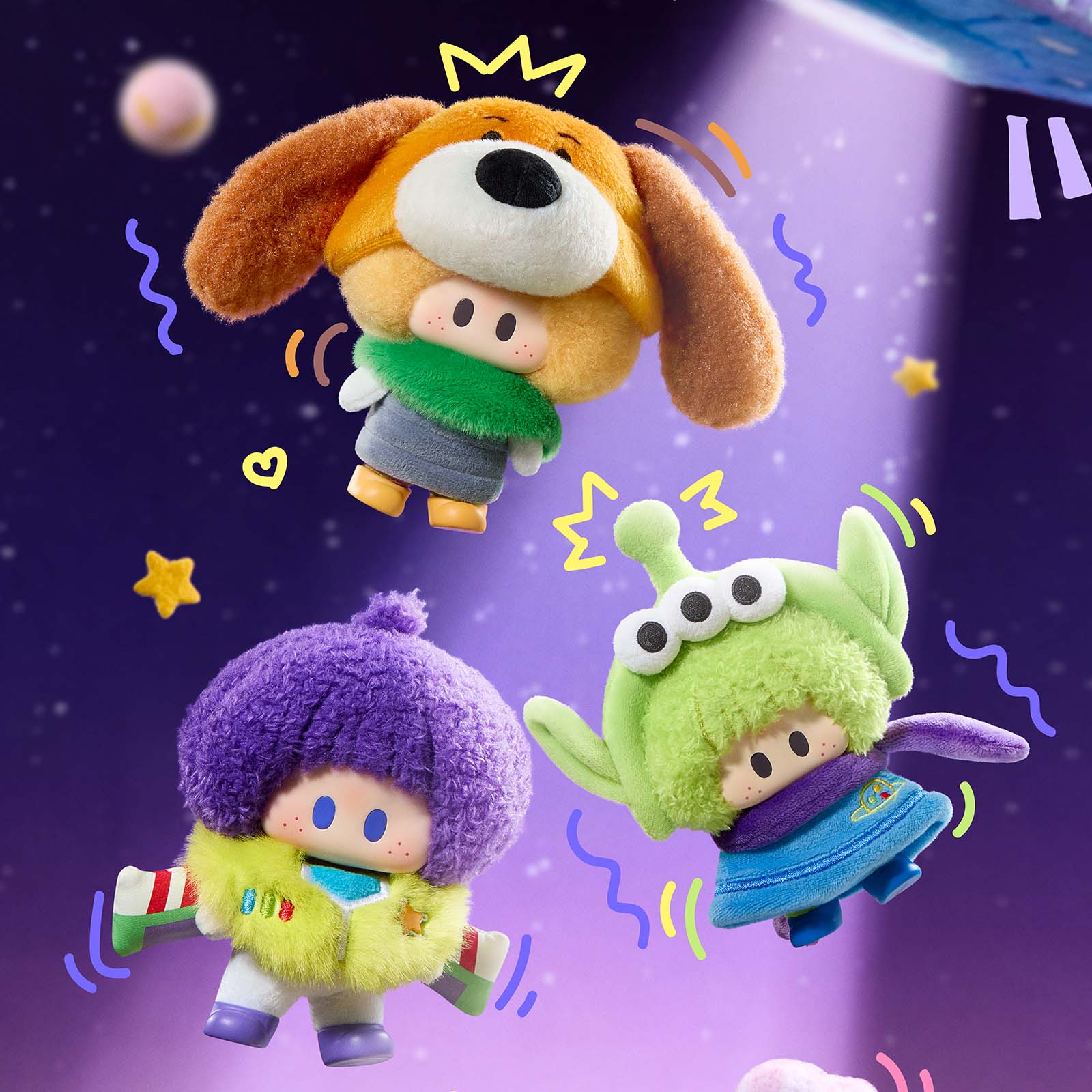 MINISO Toy Story 5x YOYO Cute Cosplay Series Mystery Blind Box Keychain Accessory, Kawaii PVC Chibi Cartoon Character Vinyl Plush Figurine Bag Charm, Collectible Miniature Toy, Surprise Gift for Pixar Fans, Holiday Birthday Cool Key Ring