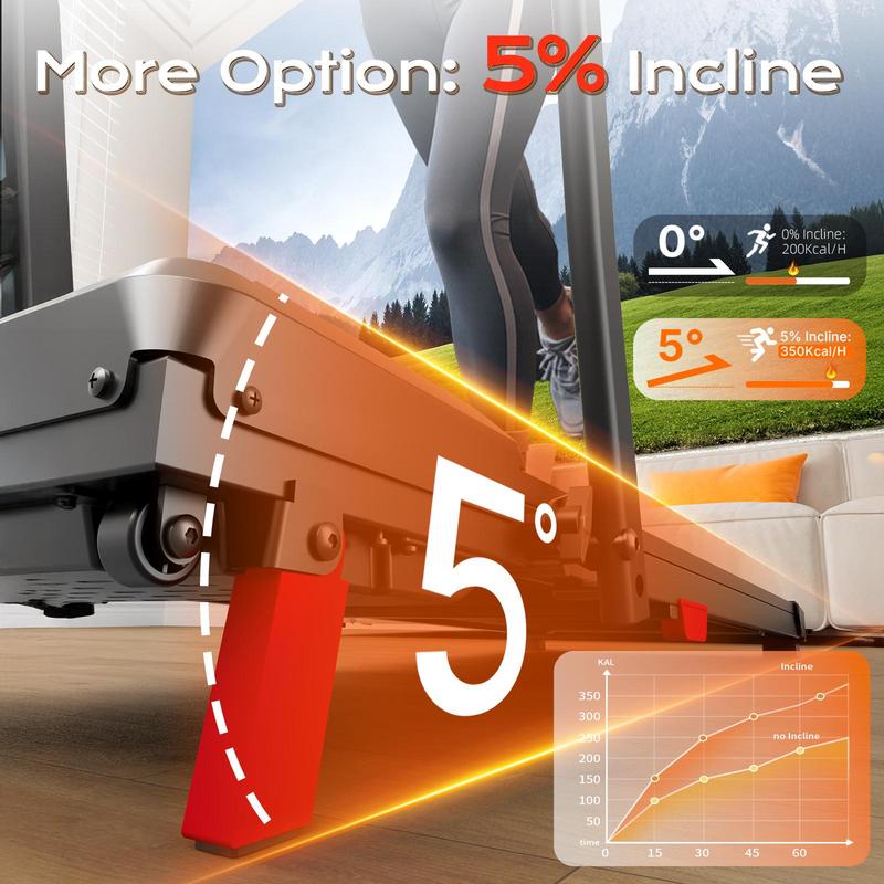 【HappyValentine's Day】Anylife Treadmills Home with Foldable Handle Bar with Safety Clip, Flat/Incline Under Desk Treadmill, Brushless Motor, Walking Pad, Exercise Equipment with Remote Control, 330 lbs Capacity, with LED Display, D2