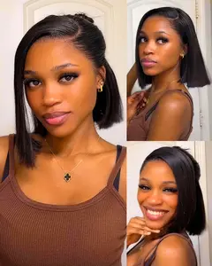 Arabella Long Lasting Glueless Bob Wig Silky Straight Unprocessed Virgin Human Hair Grab Go 13x4 Pre-Cut Frontal Lace Wig Beginner Friendly summervibes
