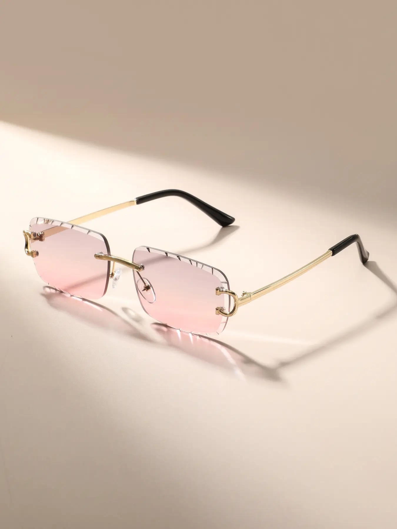 Women's Metal Frameless Eyeglasses, Elegant Style Fashion Glasses, Stylish Trendy Eyewear, Square Frame Eyewear, Simple Trendy Decorative Frames, Perfect for Daily Wear