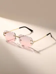 Women's Metal Frameless Eyeglasses, Elegant Style Fashion Glasses, Stylish Trendy Eyewear, Simple Trendy Decorative Frames, Perfect for Daily Wear