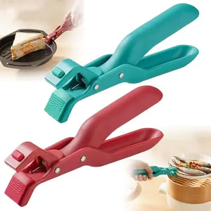 Counts Hot Plate Gripper Anti-Scald Heat Resistant Multi-Purpose Kitchen Tool – Non-Slip Serving Holder Clip for Hot Bowls, Plates, Pans & Dishes, Portable Safe Cooking Grip Assistant for Home Kitchen Dining & Baking Use (Red & Green)