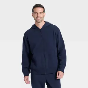 Men's Active Comfort Fleece Full-Zip Sweatshirt - All In Motion Navy Blue L