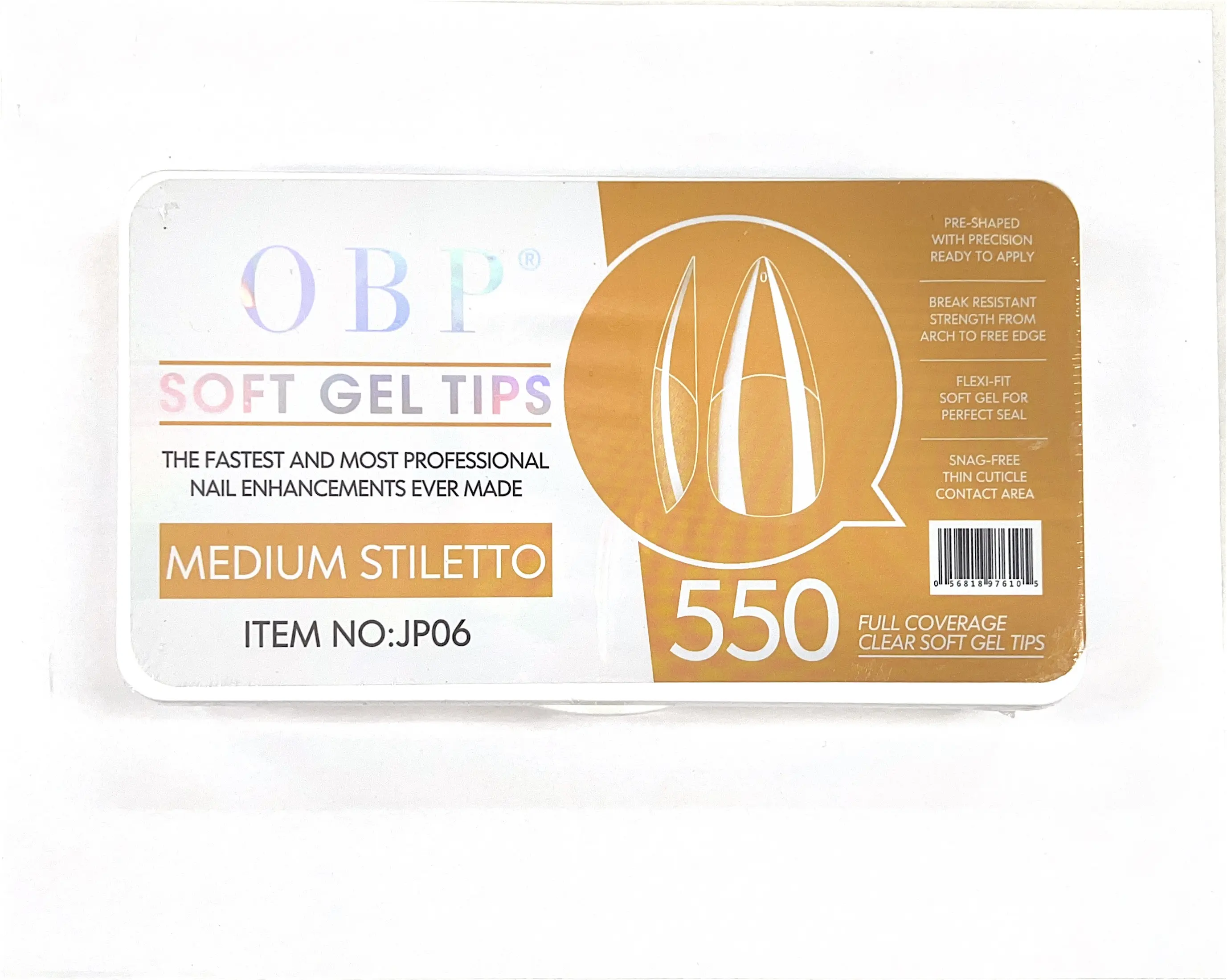 550 Gel-x Nail Tips Medium Stiletto for Press on Nails, 11 sizes Full Cover Nail Tips Square Soft Gel Nail Tips False Nails Extension
