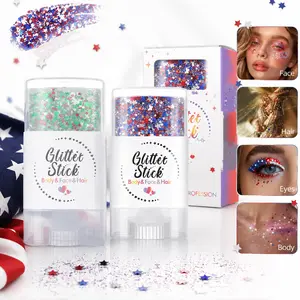 Glitter Stick Body Face Hair Makeup, Waterproof Sparkle Gel for Game Day Party, Football Fan Makeup, Concert, Festival & Night Out Looks