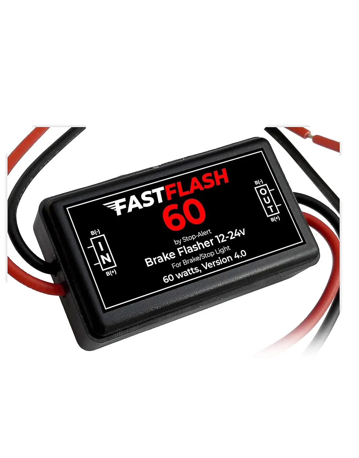 FastFlash 60 Watts Best Brake Flasher Tail & Light Strobe 50X Fastest Preprogrammed 3 Blink Pattern Sequence - LED & ANY OTHER BULB for Cars, Trucks, Motorcycles mount 5A 12-24V