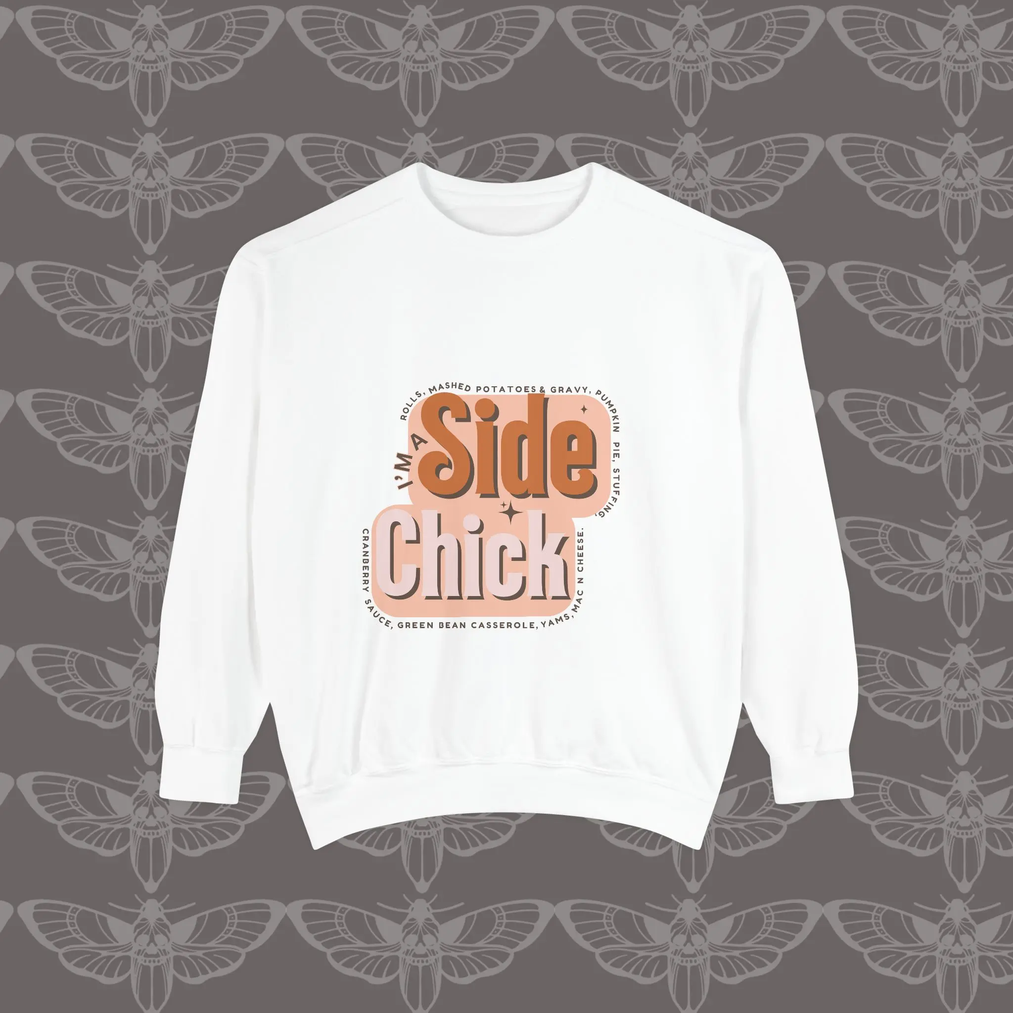 Thanksgiving Side Chick Sweatshirt, Turkey Day Shirt, Funny Fall Jumper, Holiday Apparel, Autumn Pullover