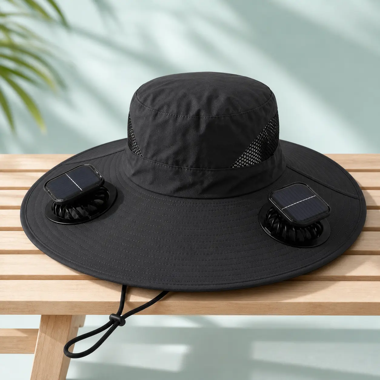 Solar Fan Hat for Men and Women, Wide Brim UPF 50+ Sun Protection Hat with 2 Cooling Fans, USB Rechargeable Outdoor Fishing Bucket Hat, 3 Speed Adjustable Hands Free Cooling Hat for Hiking, Camping, Beach, Gardening, Golf and Travel