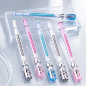 2026 New Creative Syringe Shaped Gel Pen for Funny, Novelty Ballpoint Pens for Office Supplies, 0.38mm Black Neutral Pen, Pen Body Color Random, Smooth Writing, Black Ink