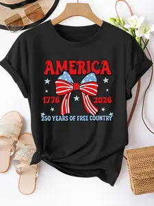 Women's America 250th Anniversary 1776–2026 Free Country Graphic T-Shirt
