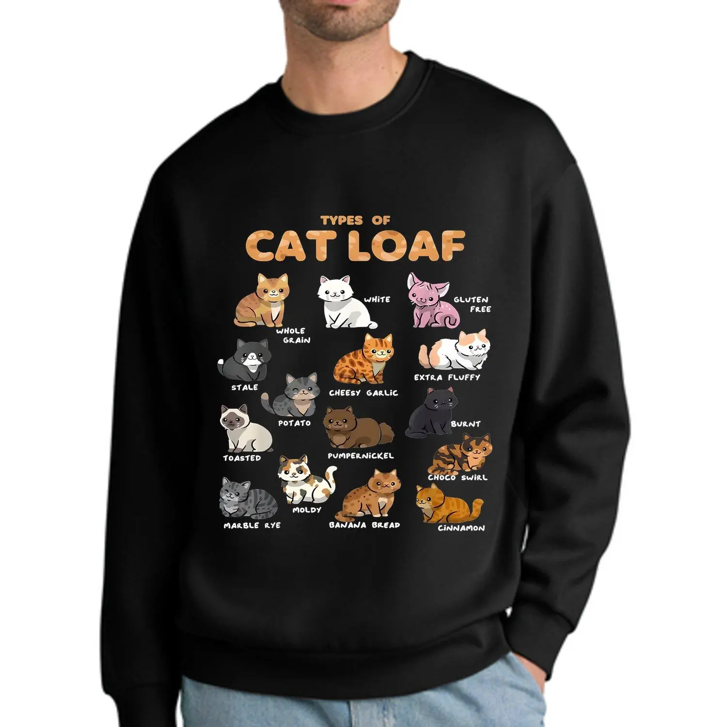Cute Kitten Cat Loaf Kawaii Cats Cat Lover Pullover Sweatshirt Hoodie Cozy Fleece Casual Streetwear Everyday Comfy Oversized Graphic Animal Top