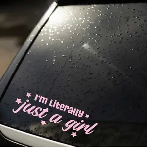 I'm Literally Just a Girl Decal - Pink Stars Design for Car Windows and Laptops