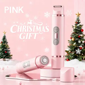 Women's Electric Shaver 2-In-1 Bikini Trimmer, Wet&dry Hair Removal for Face Legs Armpits, Rechargeable Cordless Razor, Gentle Effective