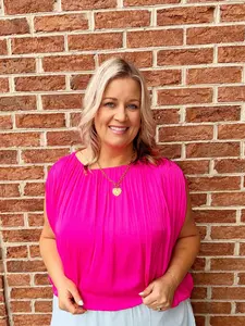 Grecian Drape Bubble Blouse