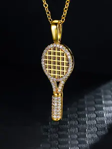 ICED CHICS Hip-hop tennis racket Pendant, Iced Out Jewelry, fashionable tennis racket necklace, suitable for both men and women, gift, present, collectible