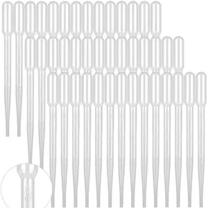 100 PCS 3ML Dropper Pipettes Essential Oil Transfer, Disposable Plastic Eye Dropper for Science Experiments, Crafting, Makeup Tool