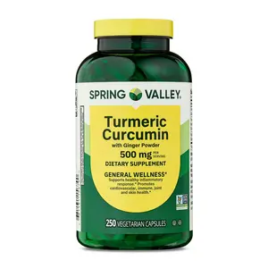 Spring Valley Turmeric Curcumin with Ginger Powder 500 mg | 250 Veg Capsules