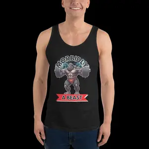 Atlas, the Morbidly A Beast Angry Ape Barbell Press Men's Tank Top