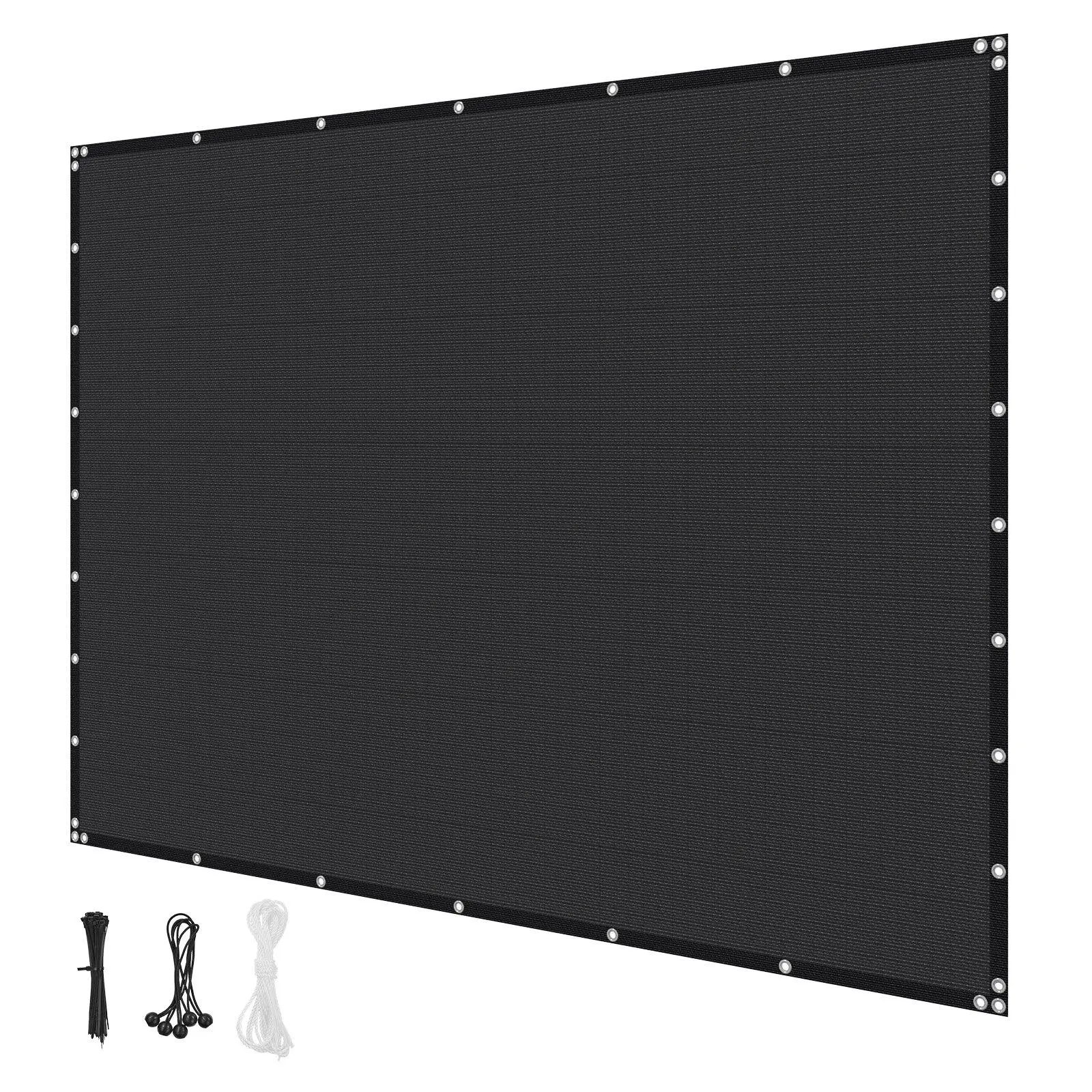 90% Sun Shade Cloth, 8x12 ft HDPE Pergola Shade Cover with 140 GSM Material & Stainless Steel Grommets, Outdoor Privacy Screen Canopy for Patio, Garden (Black)
