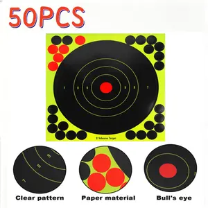 50PCS Shooting Targets,8 Inch,High Visibility Bullseye,Paper Material,Clear Pattern,for Archery and Shooting Practice,Training,Enthusiasts