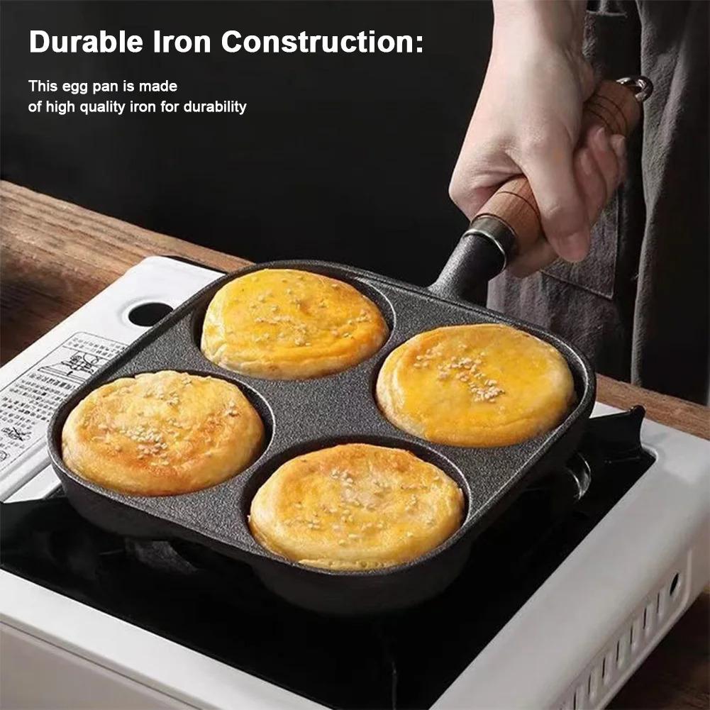 4-Hole Egg Frying Pan Nonstick Cookware Steak Pancake Pans Omelet Pan Frying Pot Suitable for Gas Stove Induction Cooker
