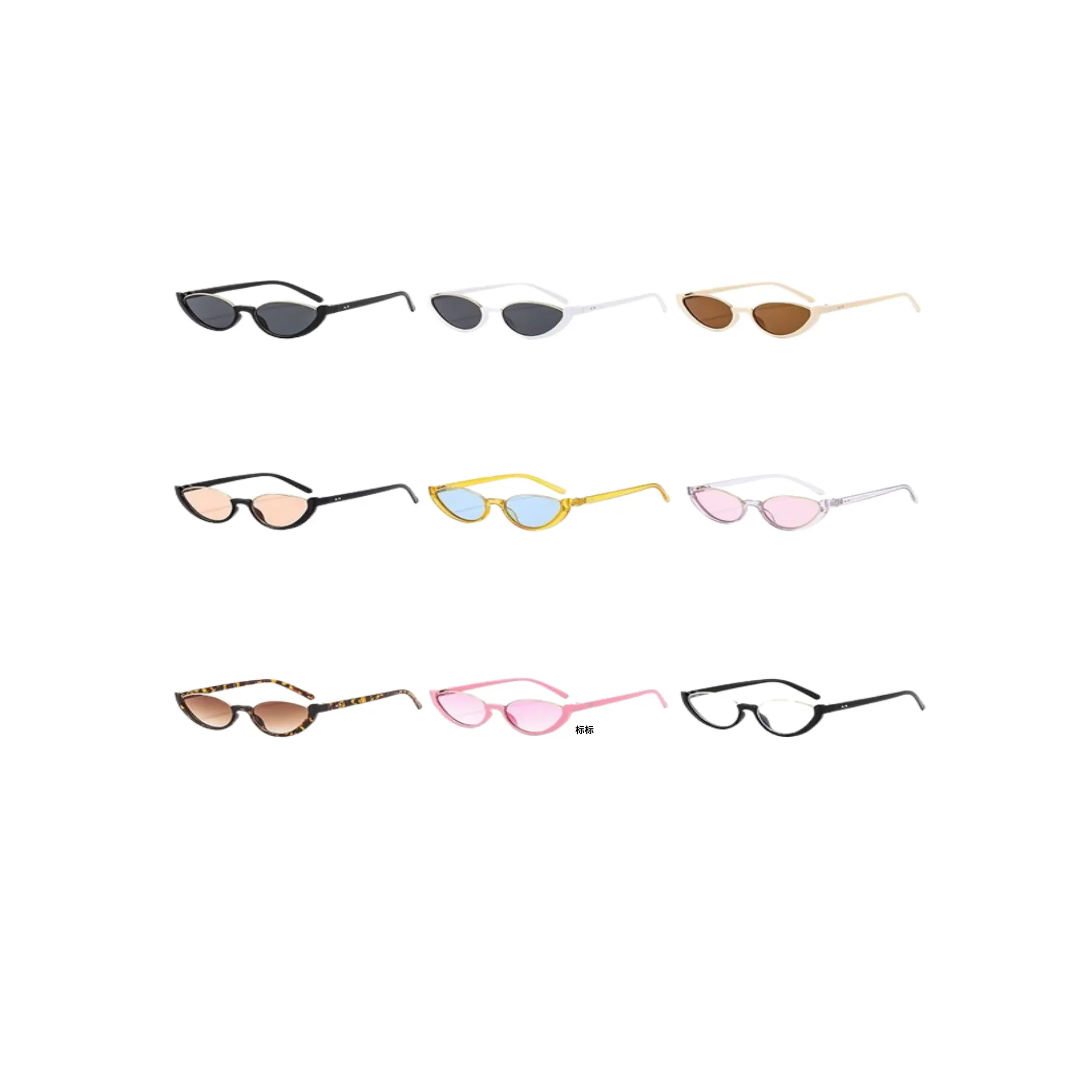 Clocked Cat-Eye Sunglasses - Black/Red Tinted Metal Hard Frame with High-Gloss Finish & Superior UV Protection for Modern Women