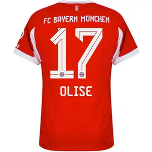 Unisex Soccer/Football Bundesliga Club Bayer Michael Olise Home 2025/26 Replica Player Jersey - Red