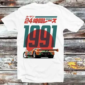 RX7 JDM Car Japanese 787B Anniversary 30th Le Mans T Shirt Vintage Retro Cool Gift Unisex Cartoon Anime Manga Top Tee B1300