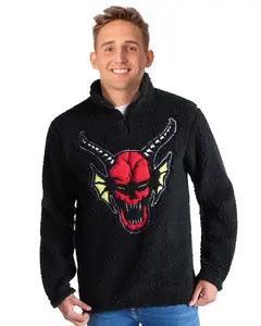 Stranger Things Sweatshirt Men's Hellfire Club Embroidered logo Fleece Pullover