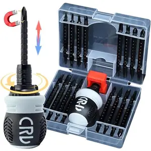 34 in 1  Short Ratchet Screwdriver CR-V hardened hard dual-purpose screwdriver head Telescopic dual-purpose screwdriver cross Slotted screwdriver head Screwdriver powerful magnetic multi-function