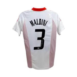 Paolo Maldini Signed AC Milan Soccer Jersey with Beckett COA