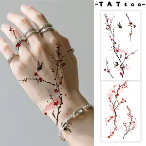 5Pcs Chinese Style Vintage Temporary Tattoo Stickers, Plum Blossom & Butterfly Patterns, Ins Y2K Aesthetic Body Art, Realistic & Long-Lasting 2-5 Days Waterproof Tattoo Decals, Body Decor for Music Festival, Party, Prom & Holiday, Fit for Wrist, Leg & Sho